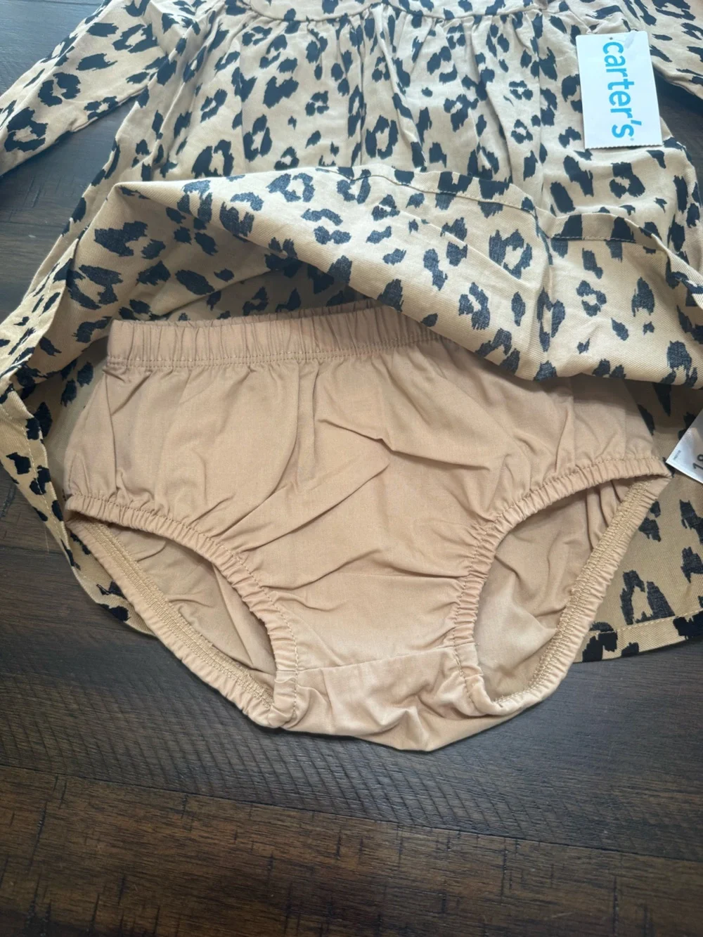 Carter's Tan and Black Leopard-Print Dress with Matching Bloomers